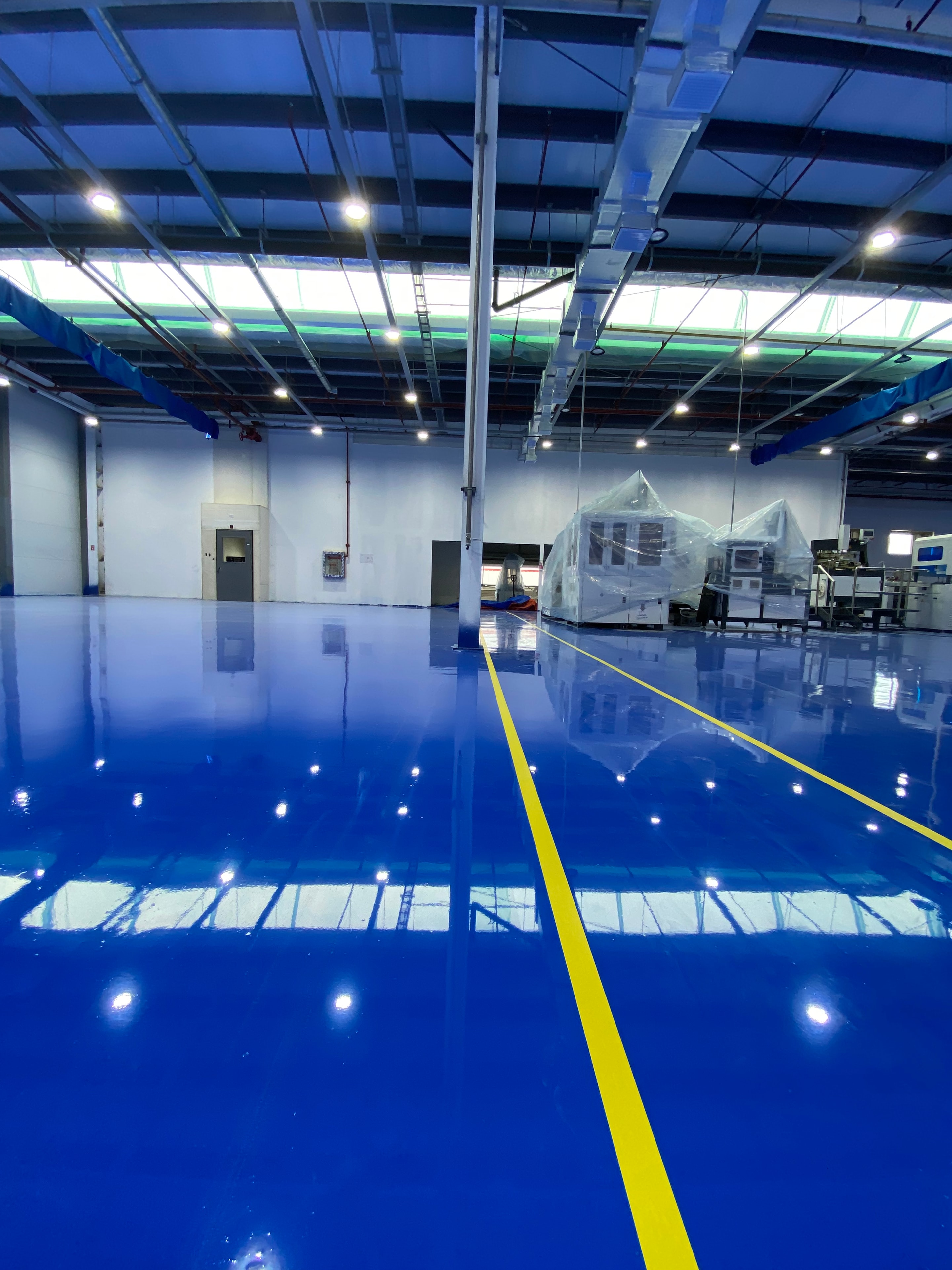 Warehouse polished concrete floor